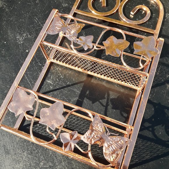 Display Shelf for Wall or Table Top Copper Metal Spice Rack shelves Wall Hanging - Picture 4 of 12